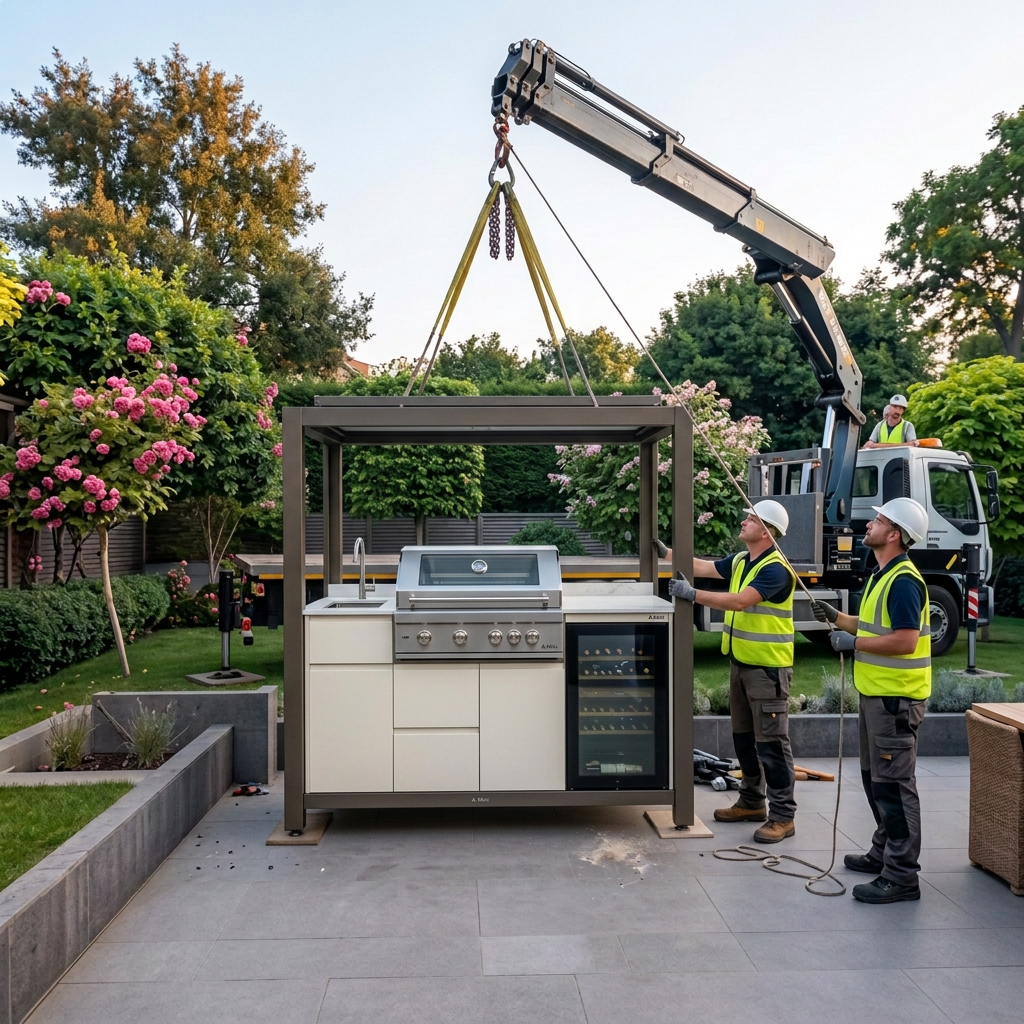 A-Mini — pose au camion-grue